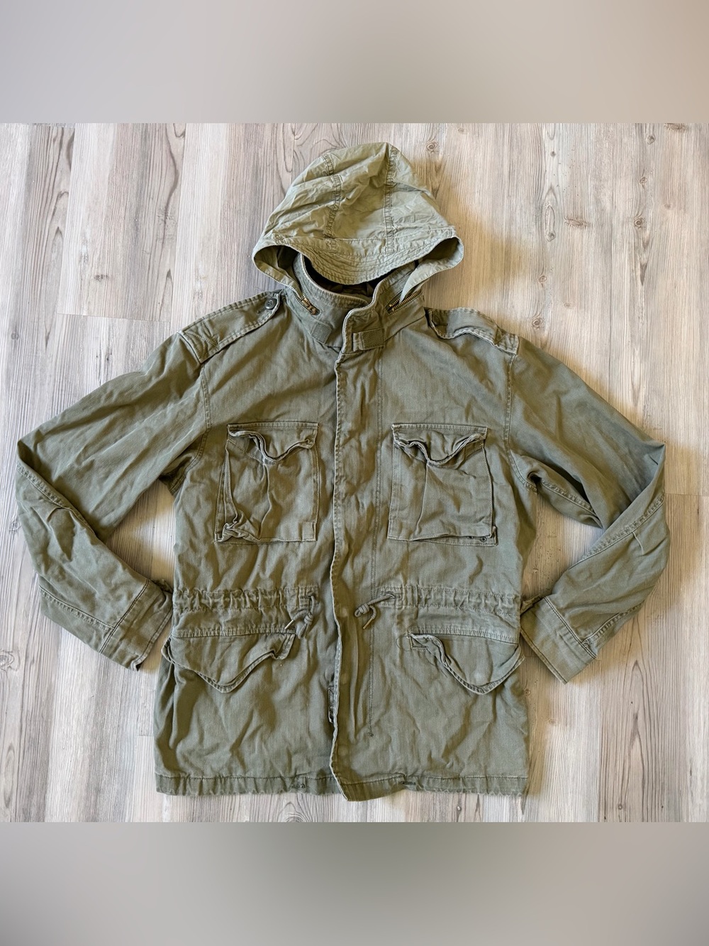Polo Ralph Lauren M65 Field Jacket Army Green Herringbone Military Mens Large L